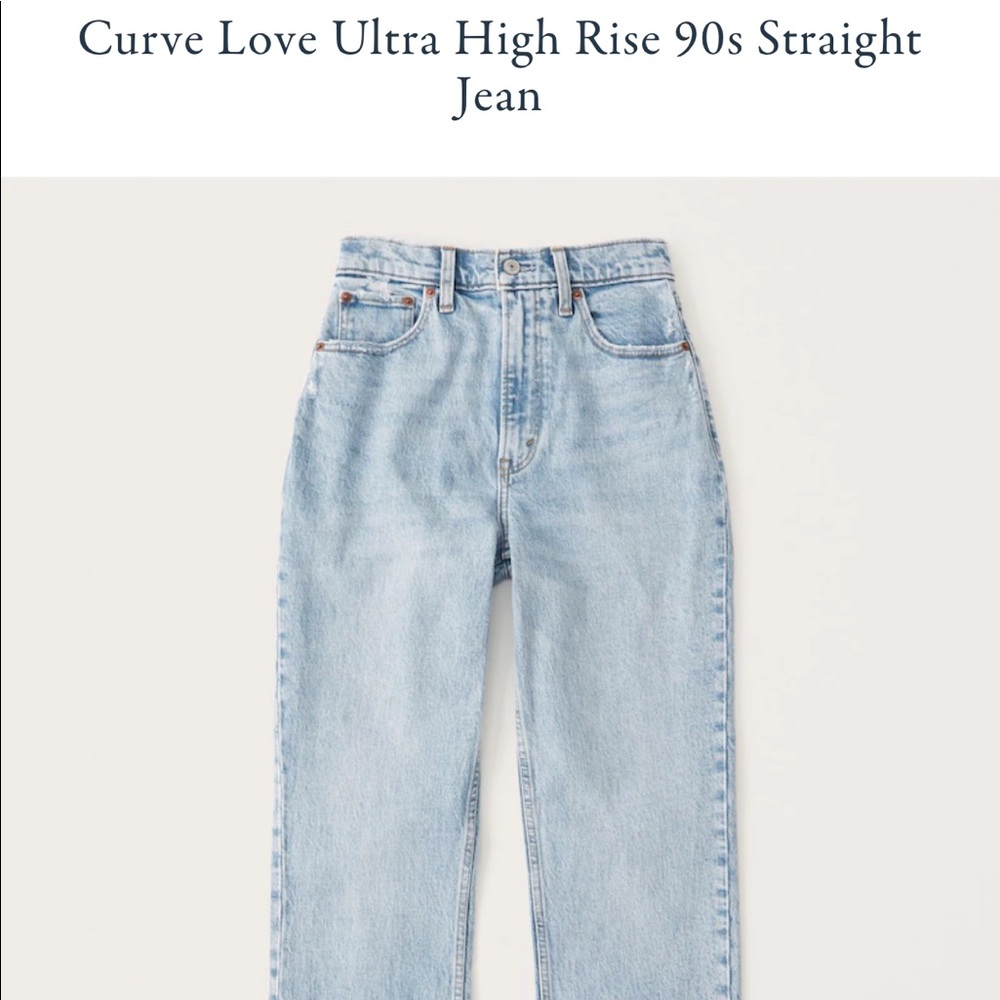 NWT Abercrombie Curve Love 90’s Straight High Rise